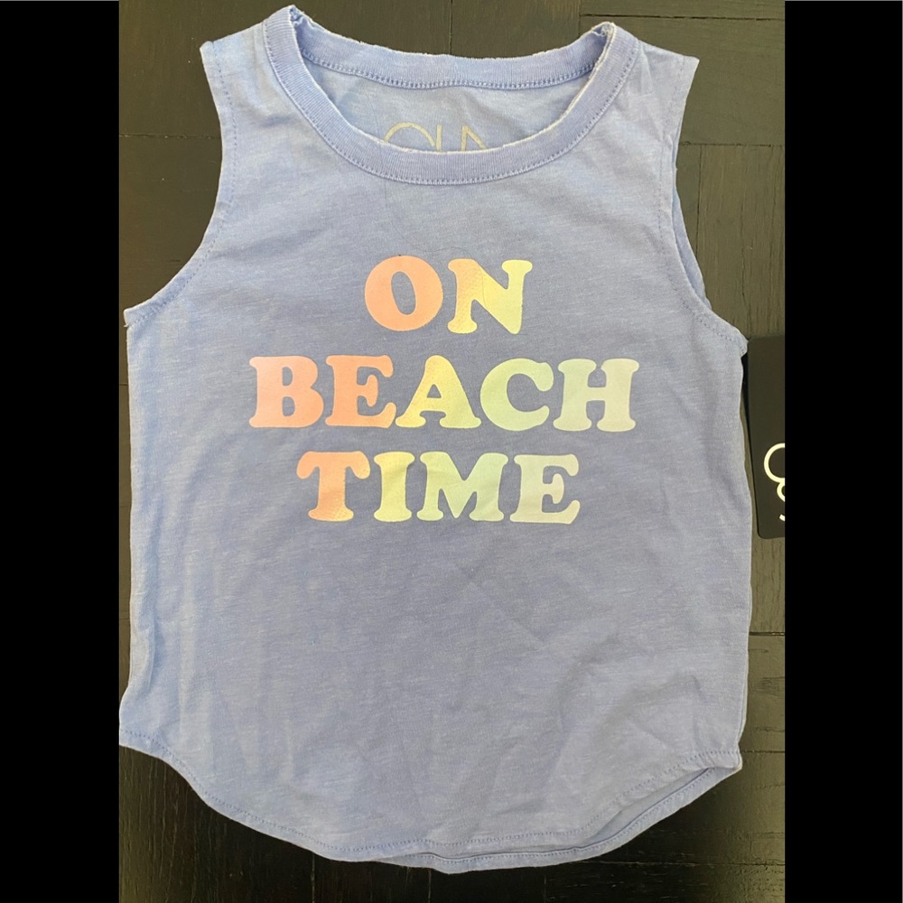NWT CHASER Girls “On Beach Time” Tank Top Shirt - Size 4